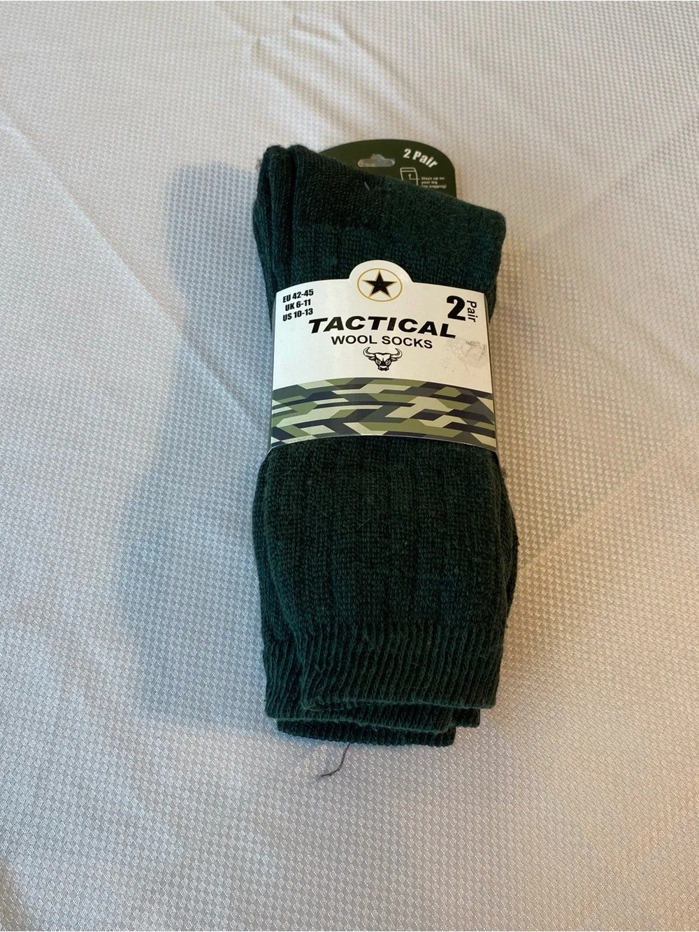 Tactical Wool Socks - Dark Green (2 Pair)